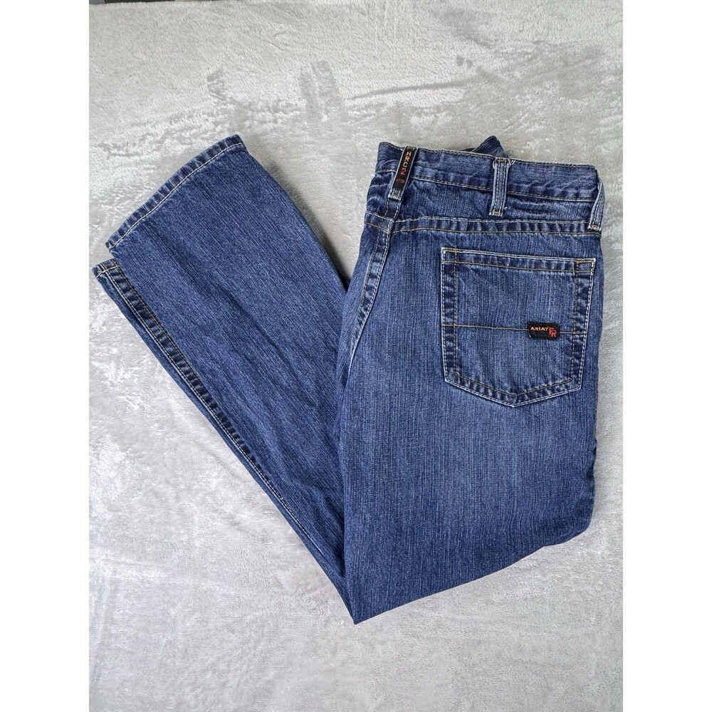 Ariat FR M4 Jeans Men's 38x32 Blue Low Rise Bootcut Flame Resistant Work